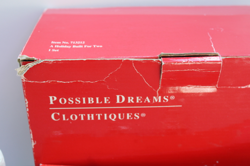 photo of vintage Clothtique Possible Dreams Santa & Mrs Claus bicycle Holiday Built For Two figurine set in box  #6