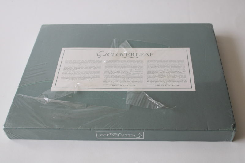 photo of vintage Cloverleaf cork backed place mats, Pimpernel style hard board w/ hunt scene prints #4