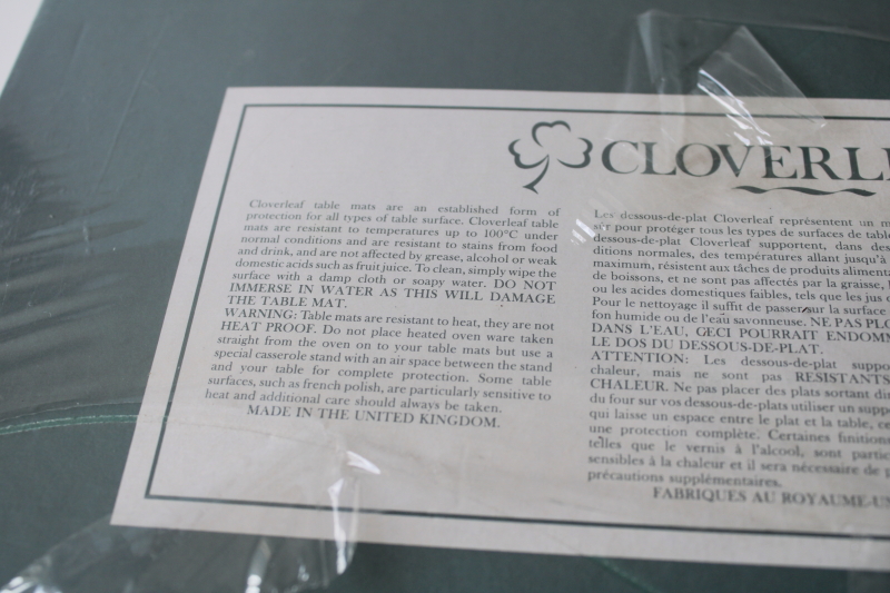 photo of vintage Cloverleaf cork backed place mats, Pimpernel style hard board w/ hunt scene prints #5