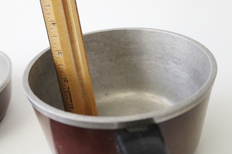 photo of vintage Club aluminum sauce pan pint size pot w/ lid & small skillet, cookware for 1 or 2 #3