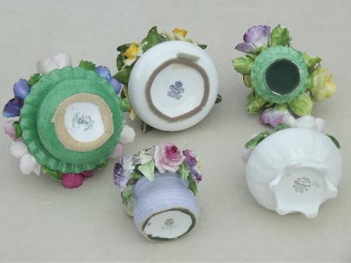 photo of vintage Coalport bone china flowers collection, a garden of flower pots! #4