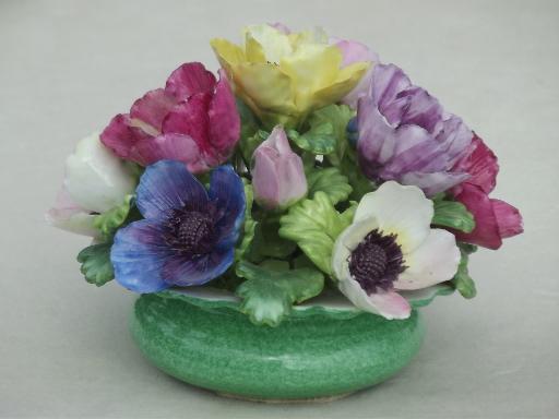 photo of vintage Coalport bone china flowers collection, a garden of flower pots! #5