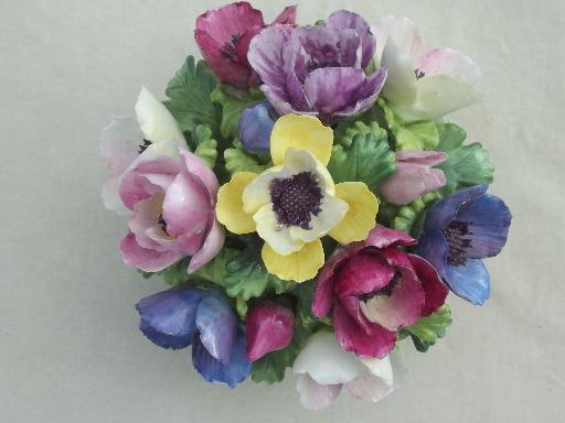 photo of vintage Coalport bone china flowers collection, a garden of flower pots! #6