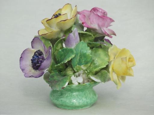 photo of vintage Coalport bone china flowers collection, a garden of flower pots! #9