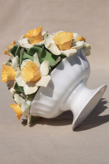 photo of vintage Coalport type flowers bouquet, Aynsley England bone china daffodils #6