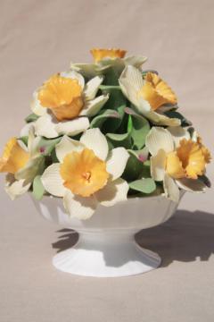 catalog photo of vintage Coalport type flowers bouquet, Aynsley England bone china daffodils