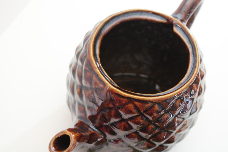 photo of vintage Cobbs - Florida pottery pineapple shape teapot painted ceramic #7