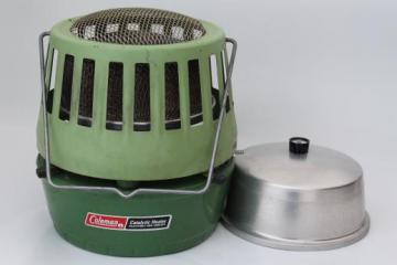 catalog photo of vintage Coleman 513A catalytic heater, 3000 to 5000 btu camping heater