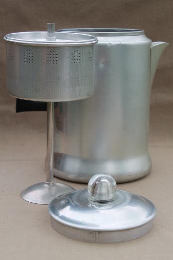 photo of vintage Comet aluminum coffee pot, stovetop percolator 12 cup coffeepot #3