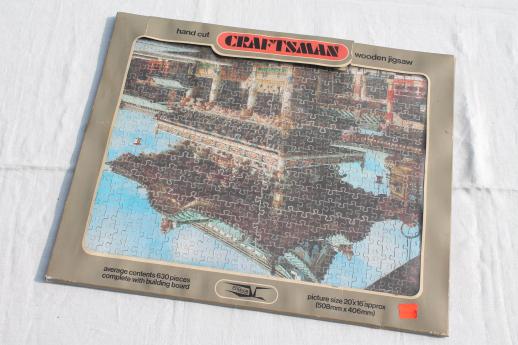 photo of vintage Condor UK wood puzzle, wooden jigsaw puzzle in original sealed package #7