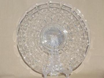 catalog photo of vintage Constellation pattern glass platter, large cake or torte plate 