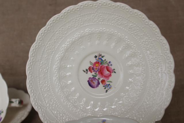 photo of vintage Copeland Spode Jewel china tea cups & saucers, Claudia pattern #2