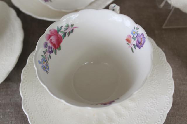 photo of vintage Copeland Spode Jewel china tea cups & saucers, Claudia pattern #3