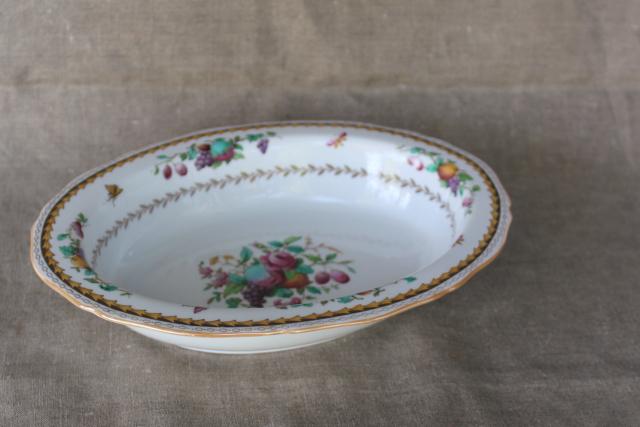 photo of vintage Copeland Spode oval serving dish - Rockingham fruit, flowers, insects #2