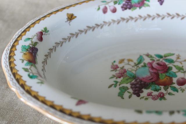 photo of vintage Copeland Spode oval serving dish - Rockingham fruit, flowers, insects #3