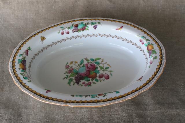 photo of vintage Copeland Spode oval serving dish - Rockingham fruit, flowers, insects #6