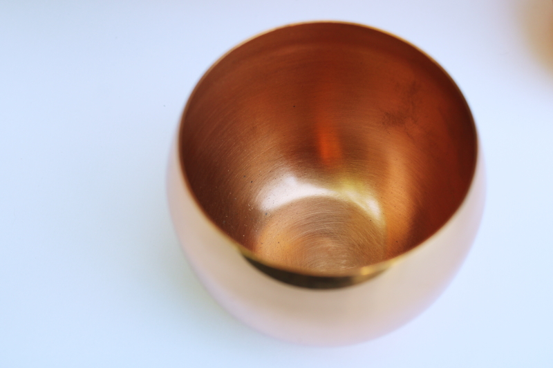 photo of vintage CopperCraft Guild solid copper punch set, huge Revere bowl w/ Jefferson cups #5