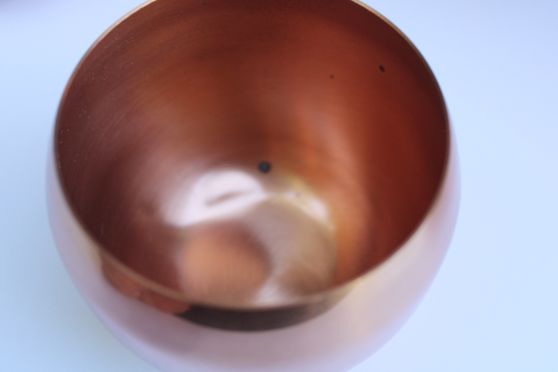 photo of vintage CopperCraft Guild solid copper punch set, huge Revere bowl w/ Jefferson cups #8