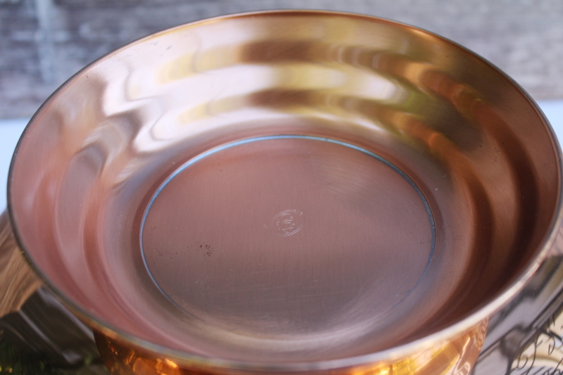 photo of vintage CopperCraft Guild solid copper punch set, huge Revere bowl w/ Jefferson cups #11