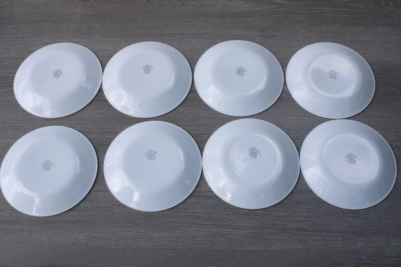 photo of vintage Corelle red & white bandana print bandhani pattern plates set of 8 #4