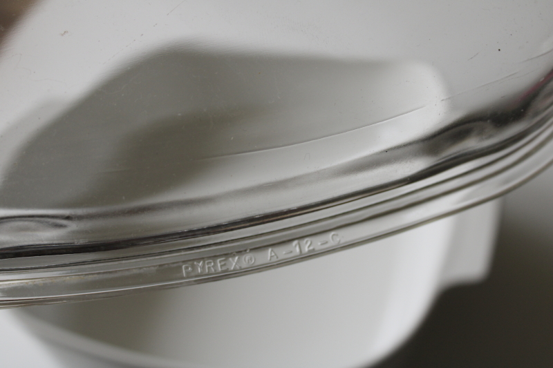 photo of vintage Corning Ware blue cornflower pattern 4 quart casserole A 84 B with clear glass lid Pyrex A 12 C  #3