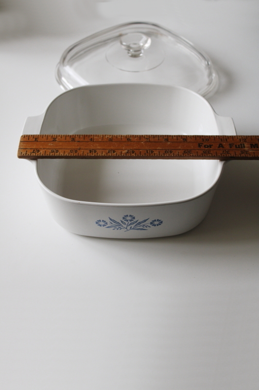 photo of vintage Corning Ware blue cornflower pattern 4 quart casserole A 84 B with clear glass lid Pyrex A 12 C  #5