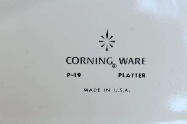 photo of vintage Corning ware blue cornflower roast platter tray w/ drippings well #2