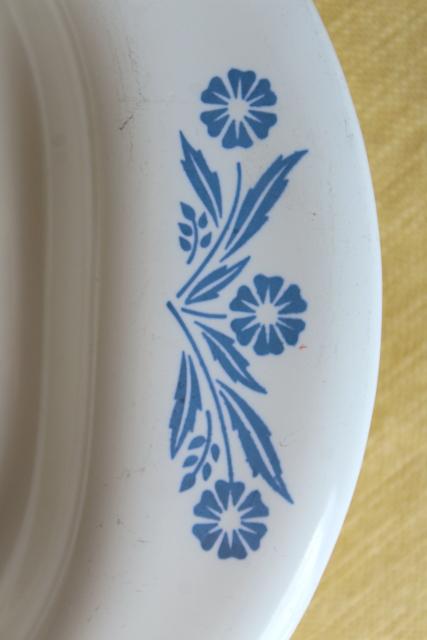 photo of vintage Corning ware blue cornflower roast platter tray w/ drippings well #9