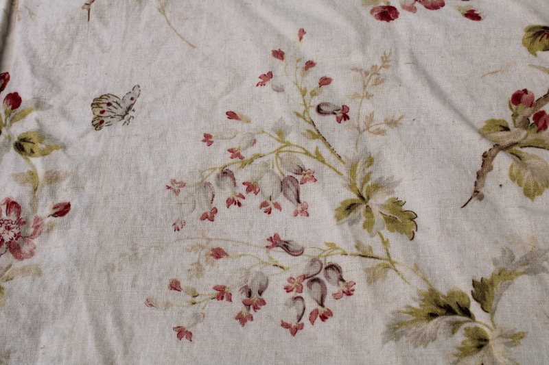 photo of vintage Country Curtains birds floral soft colors on flax linen rayon Caitlin Wilson UK fabric Louisa print #2