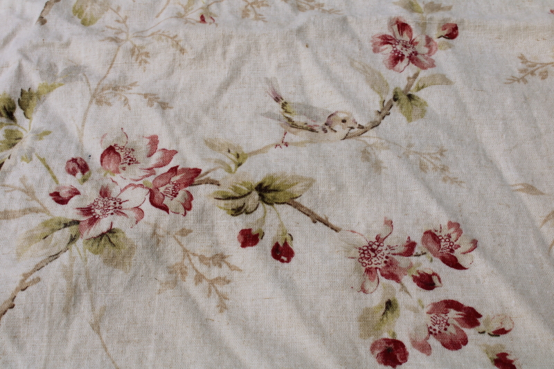 photo of vintage Country Curtains birds floral soft colors on flax linen rayon Caitlin Wilson UK fabric Louisa print #3