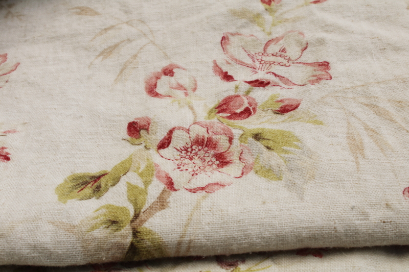 photo of vintage Country Curtains birds floral soft colors on flax linen rayon Caitlin Wilson UK fabric Louisa print #5