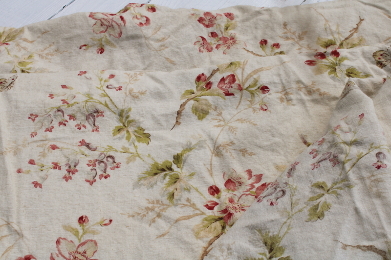 photo of vintage Country Curtains birds floral soft colors on flax linen rayon Caitlin Wilson UK fabric Louisa print #7