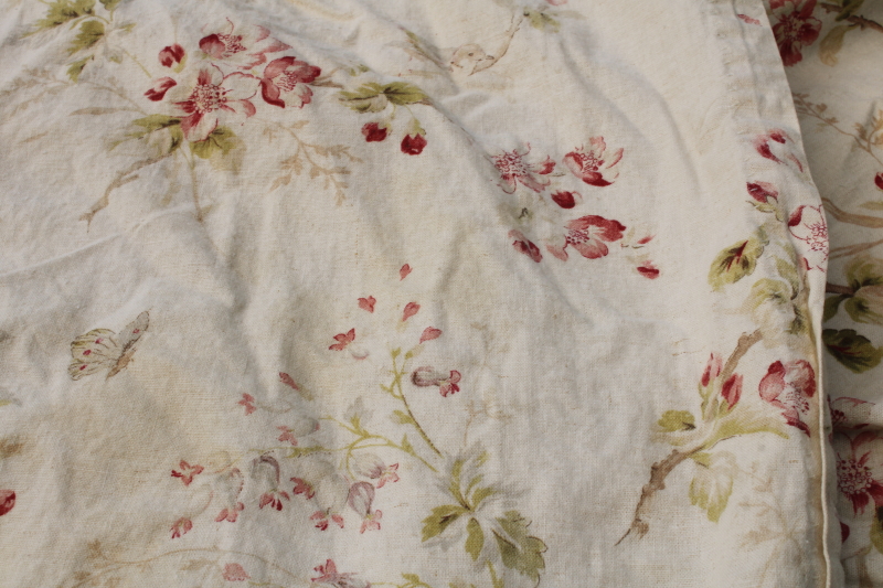photo of vintage Country Curtains birds floral soft colors on flax linen rayon Caitlin Wilson UK fabric Louisa print #8