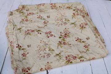 vintage Country Curtains birds floral soft colors on flax linen rayon Caitlin Wilson UK fabric Louisa print 