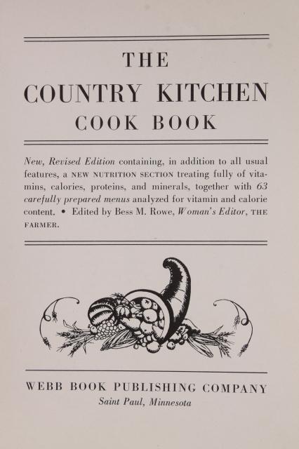 photo of vintage Country Kitchen Cook Book w/ easel stand, depression era recipes 1940s edition #4