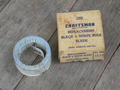 photo of vintage Craftsman 3/4'' tape measure replacement part #3951 rule blade #1