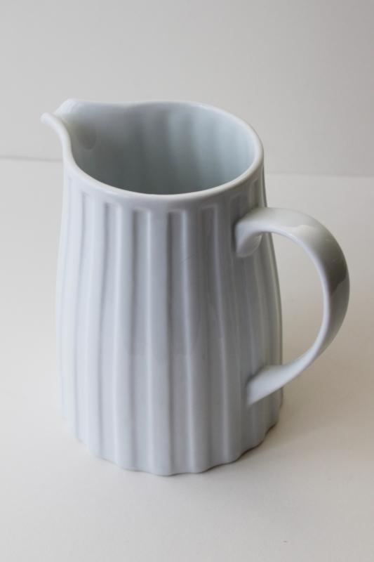 photo of vintage Crate and Barrel Kitchen ribbed white ironstone china pitcher #6