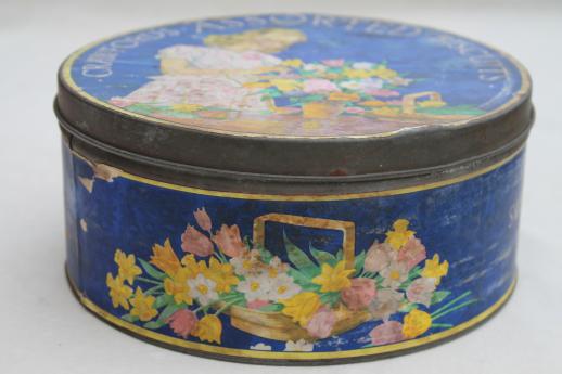 photo of vintage Crawfords biscuits English biscuit tin, Crawford's tin made in England #1