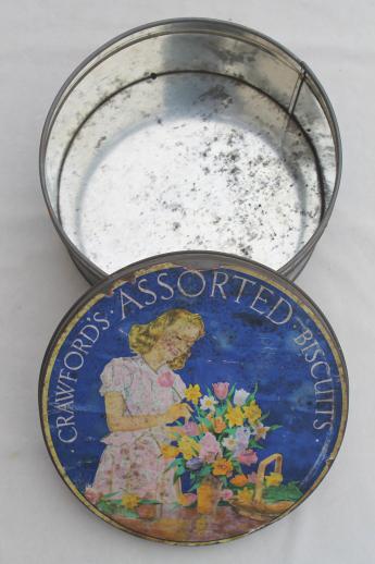 photo of vintage Crawfords biscuits English biscuit tin, Crawford's tin made in England #6