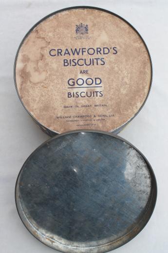 photo of vintage Crawfords biscuits English biscuit tin, Crawford's tin made in England #7