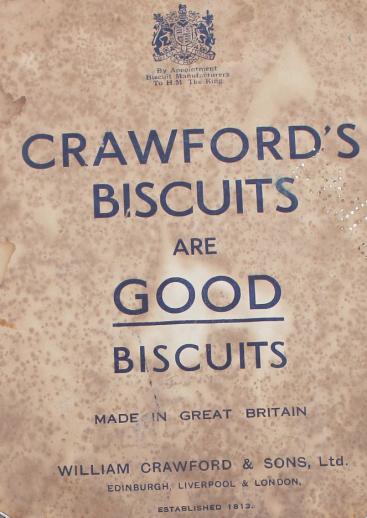 photo of vintage Crawfords biscuits English biscuit tin, Crawford's tin made in England #9