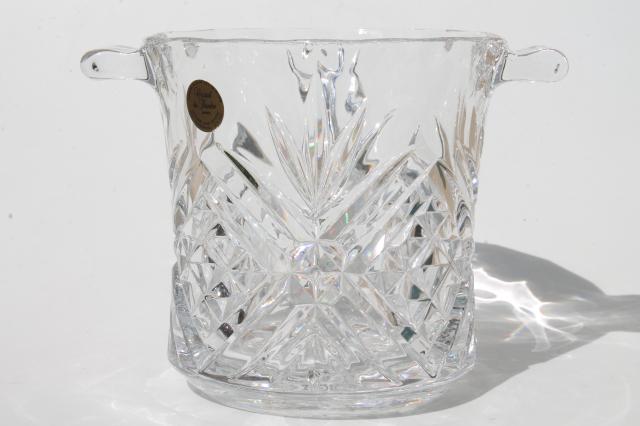 photo of vintage Cristal de Flandre Salzburg lead crystal old-fashioned glasses & ice bucket set #4