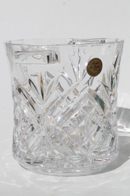 photo of vintage Cristal de Flandre Salzburg lead crystal old-fashioned glasses & ice bucket set #5