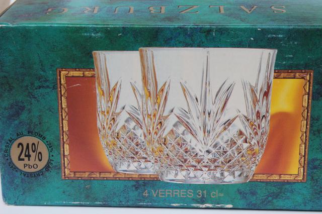 photo of vintage Cristal de Flandre Salzburg lead crystal old-fashioned glasses & ice bucket set #10