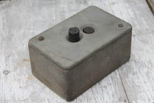 photo of vintage Crouse-Hinds explosion proof enclosure, industrial iron push button switch box #2