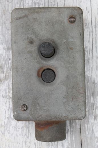 photo of vintage Crouse-Hinds explosion proof enclosure, industrial iron push button switch box #4