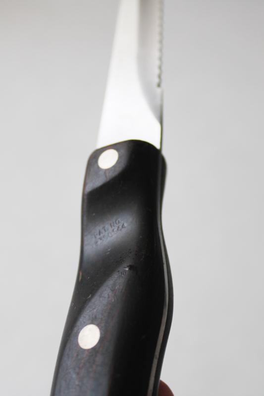 photo of vintage Cutco 1021 serrated blade steak knife grip handle #2