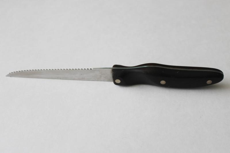 photo of vintage Cutco 1021 serrated blade steak knife grip handle #4