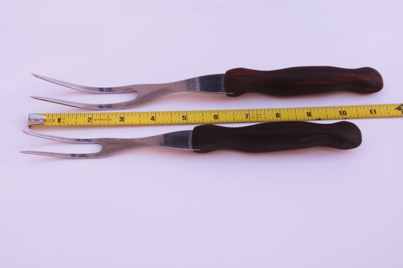 photo of vintage Cutco kitchen utensils lot meat forks, knife, whisk w/ rosewood plastic handles  #5