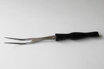 catalog photo of vintage Cutco meat fork, carving or turning fork stainless plastic handle